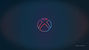 發光的Xbox標誌，帶有粉紅色和藍色漸變，背景為深藍色。 — Xbox Series X 動畫 壁紙