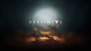 Destiny 2 標誌在黑暗天空下的熾熱戰場上發光。 — 電玩遊戲 GIF 壁紙