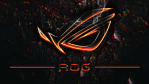 發光的 ROG 遊戲標誌，在黑暗熔岩背景上帶有煙霧。 — 玩家共和國 壁紙