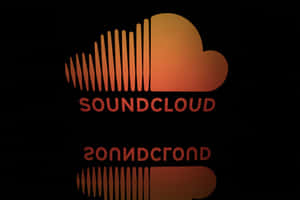 帶有聲波設計和鏡像倒影的SoundCloud標誌，黑色背景 — 3:2 壁紙