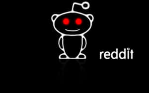 黑色背景上帶有紅色眼睛的白色 Reddit 外星人標誌