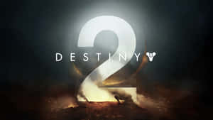Destiny 2 標誌在燃燒的戰場上方發光，煙霧升騰。 — 遊戲玩家標誌 壁紙
