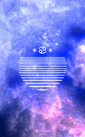 一個帶有星座符號的白色條紋心形，背景是色彩繽紛的星空。 — OnePlus Pad Lite 壁紙
