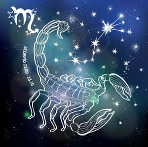 星座天蠍座在星空夜晚中發出白色光芒。 — 天蠍座美學 壁紙
