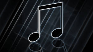 發光音符在黑暗背景上帶有光線條紋 — 音樂 壁紙
