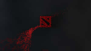 深色背景上由發光粒子形成的紅色 Dota 2 標誌。 — 電玩遊戲 GIF 壁紙