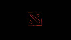 黑色背景上的紅色 Dota 2 標誌 — 遊戲玩家標誌 壁紙