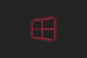 深色背景上的紅色發光Windows標誌 — 霓虹 壁紙