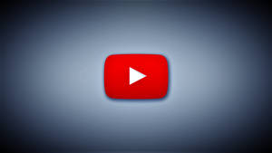 藍色漸變背景上的YouTube播放按鈕標誌 — 暗黑美學電腦 壁紙