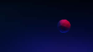 在黑暗的星空背景中的彩色低多邊形球體。 — 暗色極簡 壁紙