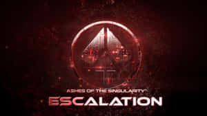 Ashes of the Singularity Escalation 的遊戲標誌，帶有發光紅色電路設計。 — 電玩遊戲 GIF 壁紙
