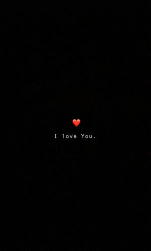 一個紅色心形，上面有 I love You 字樣，背景為黑色。 — 我愛你 壁紙