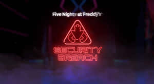 霓虹燈牌警告《Five Nights at Freddy's》遊戲中的安全漏洞。 — 佛萊迪的五夜驚魂 安全漏洞 壁紙