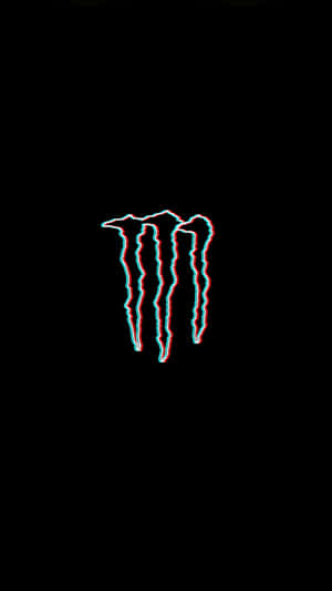 黑色背景上的霓虹紅藍Monster Energy標誌 — 漫威標誌 壁紙