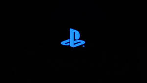 藍色PlayStation標誌在黑色背景上發光。 — 電玩遊戲 GIF 壁紙