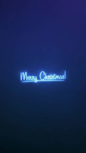深藍色背景上寫著 Merry Christmas 的霓虹燈牌 — 霓虹燈 壁紙