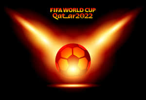 發光足球帶有火熱光線和FIFA World Cup Qatar 2022文字。 — FIFA 世界盃 壁紙