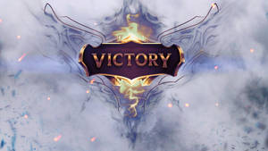 一個被魔法煙霧和火花包圍的發光勝利標誌。 — 電玩遊戲 GIF 壁紙