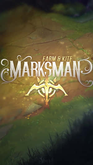 用於 Farm & Kite Marksman 遊戲的金色弓箭標誌，位於裂開泥土小徑上，伴有青草。 — 電玩遊戲 GIF 壁紙