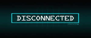 一個數位警告標誌，上面寫著「DISCONNECTED」，在黑暗的網格上有發光的藍色線條。 — 2560x1600 壁紙