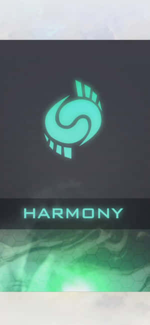 發光的青綠色螺旋標誌，帶有 harmony 字樣，在深色六邊形網格上。 — 電玩遊戲 GIF 壁紙