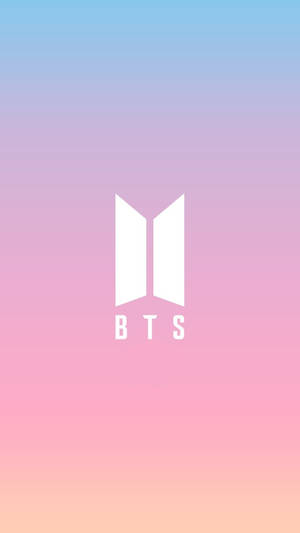 BTS標誌在粉彩漸變背景上