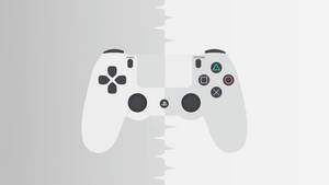 一個白色PlayStation手把，中間有鋸齒狀撕裂。 — PS4 壁紙