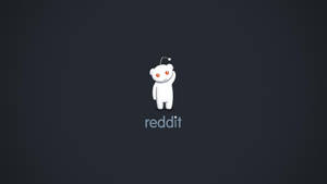 深灰色背景上，白色外星人吉祥物，有橙色眼睛和天線，位於reddit字樣上方。 — Reddit 壁紙