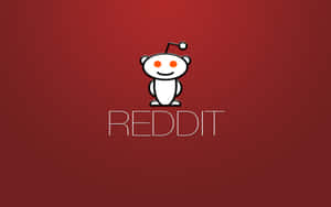 白色外星人吉祥物，有橙色眼睛和天線，在紅色背景上帶有 'REDDIT' 文字。 — Reddit 壁紙