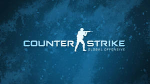 Counter Strike Global Offensive 標誌，帶有士兵剪影，背景為藍色紋理。 — 海軍藍 壁紙