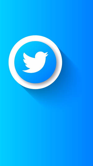 Twitter標誌圖標在藍色漸變背景上帶有陰影 — 推特 壁紙