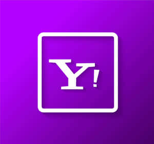 紫色漸變背景上的白色Yahoo標誌圖示 — 雅虎 壁紙
