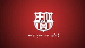 巴塞隆納足球俱樂部徽章，紅色背景上帶有「mes que un club」文字 — 巴塞隆納 壁紙
