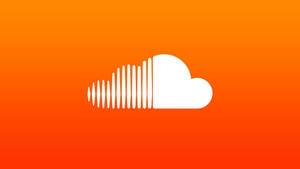 白色雲朵搭配聲波設計，背景為橙色漸層。 — Soundcloud 壁紙
