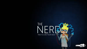 帶有電火花的卡通書呆子和文字 'The Nerd Time to Lose Your Head'。 — 宅男 壁紙