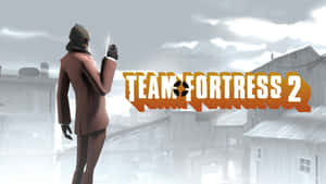 Team Fortress 2 角色身穿棕色西裝，在工業環境中手持刀具。 — 城堡動畫 壁紙