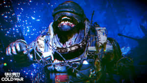 喪屍士兵在深藍色夜晚中伴隨發光粒子向前猛衝 — 電玩遊戲 GIF 壁紙