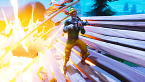 Fortnite 精靈角色在雪地爆炸中開火 — 要塞英雄 大逃殺 壁紙