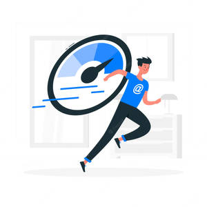 男人拿著顯示高速的速度計奔跑。 — Running 壁紙