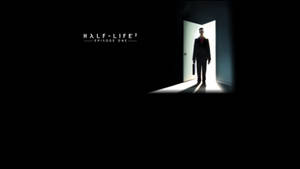 一個穿著西裝的男人站在門口，背後有光照射，Half-Life 2 Episode One標誌可見。 — 美麗的秋天 壁紙