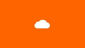 橙色背景上的白色雲朵圖示 — Soundcloud 壁紙