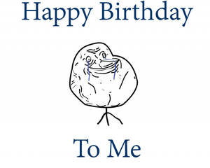 用於生日慶祝的 troll face 迷因，帶有喜極而泣的眼淚 — 祝我生日快樂 壁紙