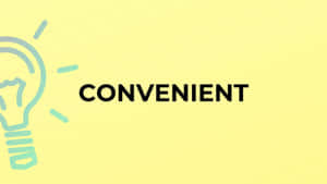 青綠色燈泡圖示，在黃色背景上寫著 convenient。 — 高清 壁紙