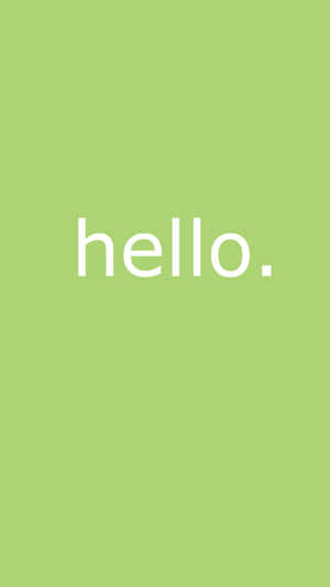 一個綠色背景，中央有白色小寫的 hello 字樣。 — 簡約 壁紙