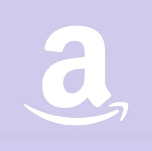 薰衣草背景上的白色Amazon標誌 — 亞馬遜 GIF 壁紙