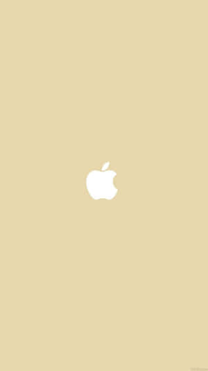 米色背景上的白色Apple標誌 — 金色亮片 壁紙