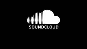黑色背景上帶有聲波設計的SoundCloud標誌 — 乾淨 壁紙