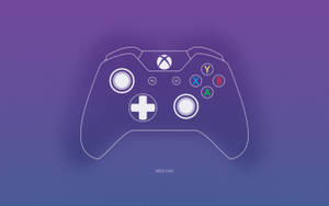 紫色漸層背景上的Xbox One控制器白色線條圖 — Xbox 壁紙