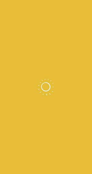 一個白色太陽圖示在黃色背景上。 — 黃色美學 GIF 壁紙