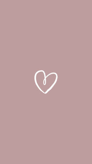一個簡單的白色心形輪廓在紫紅色背景上。 — 美學粉色GIF 壁紙